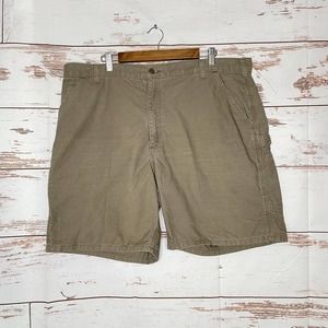 Carhartt 42 Mens Tan Medium Wash Regular Fit Flat Front Comfort Chino Shorts
